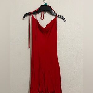 Zara Red Halter Sundress for Cocktail